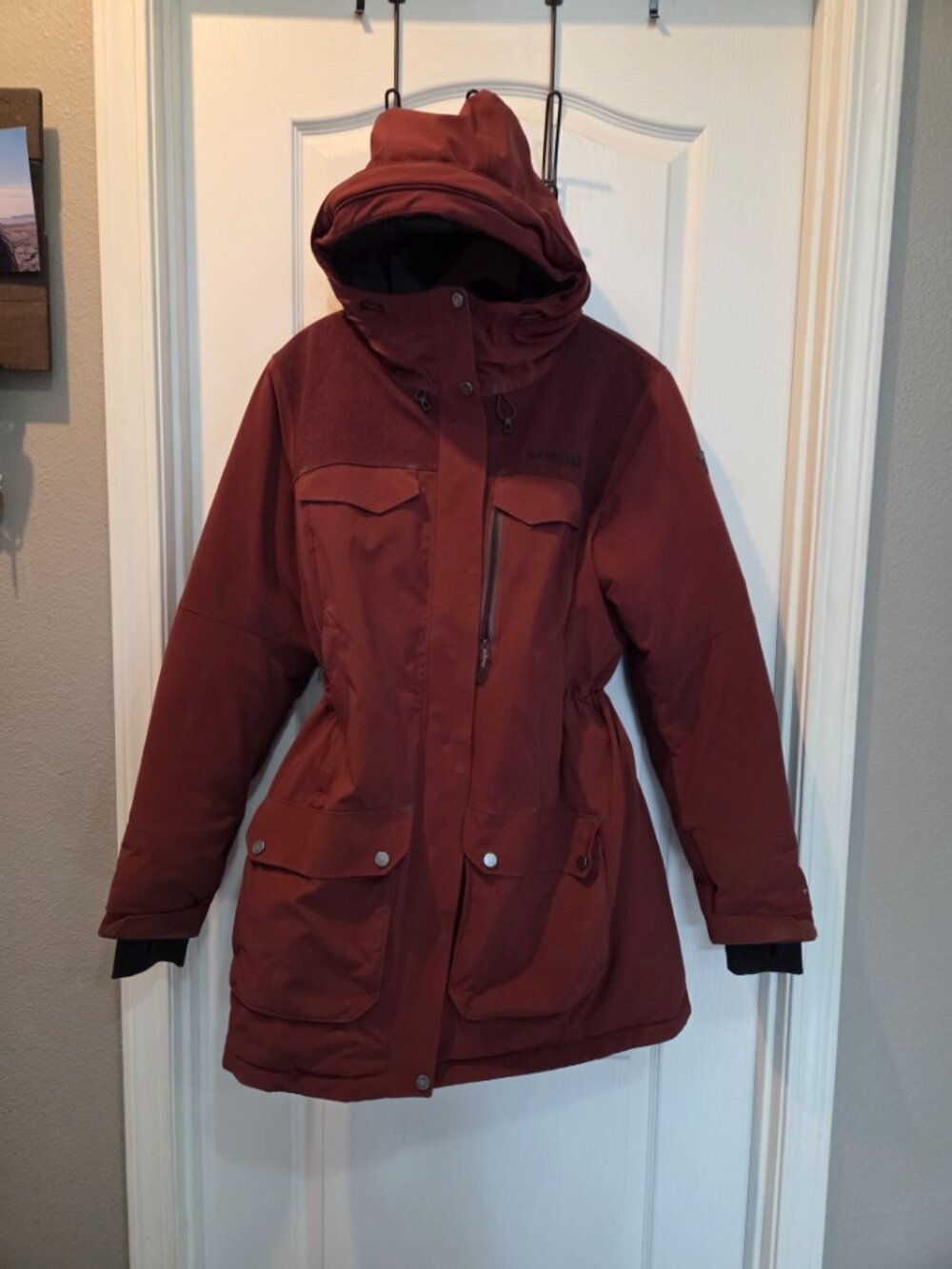 Columbia Titanium Omni-Heat 1000 TurboDown Winter Ski Parka Rust XL - Picture 3 of 16